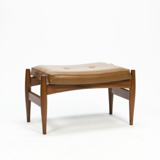 Pouf/ ottoman brown skai - Retro Studio