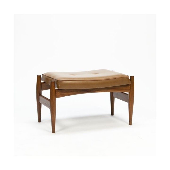 Pouf/ ottoman brown skai - Retro Studio