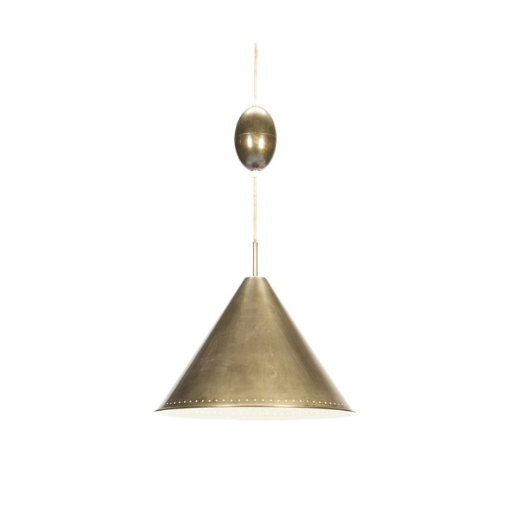 Large brass cone pendant - Retro Studio