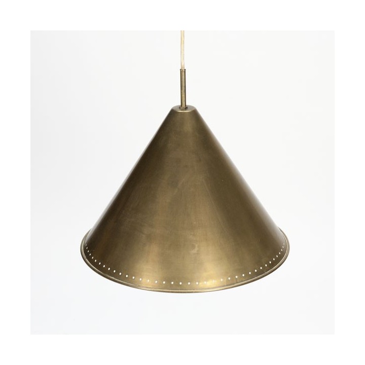 Grote koperen kegel hanglamp - Retro Studio
