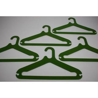 Plastic clothes hooks green set of 5 - Retro Studio
