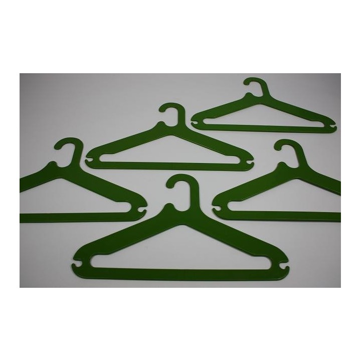 Plastic kledinghangers set van 5 groene - Retro Studio