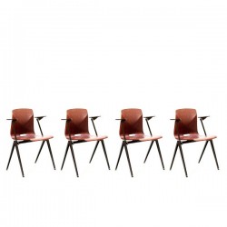 Set of 4 industrial Thur-op-seat chairs...