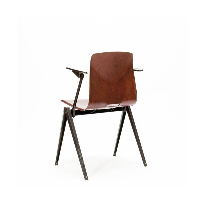 Set van 4 industriele Thur op seat stoelen met armleuning -