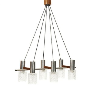 Grote hanglamp met glazen kelken - Retro Studio