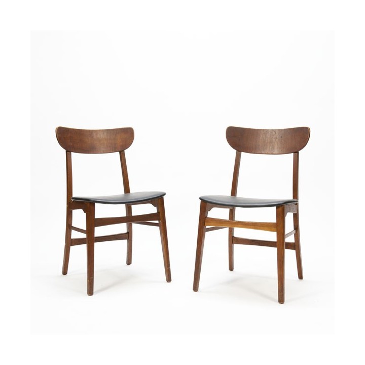 Set van 2 teakhouten stoelen - Retro Studio