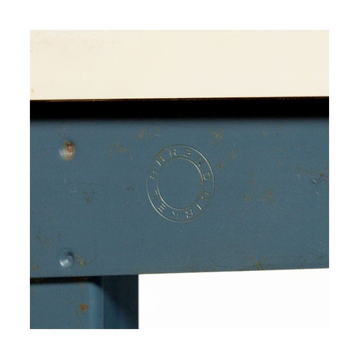 Industrial desk/ schooltable by Friso Kramer blue - Retro