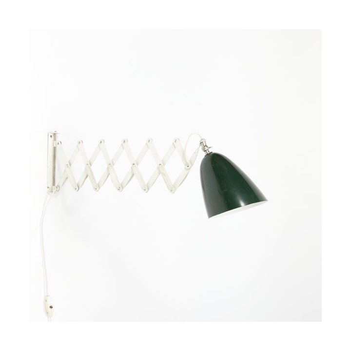 Schaarlamp van Anvia met groene kap - Retro Studio
