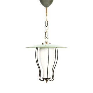 Hanglamp 1950's met groen detail - Retro Studio