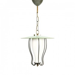 Hanging lamp 1950's with green detail