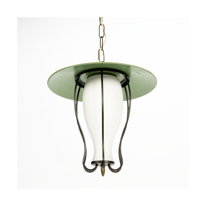 Hanglamp 1950's met groen detail - Retro Studio