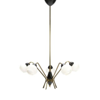 Hanging lamp 1950's with glass shades - Retro Studio