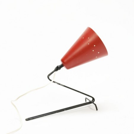 Tafel-/wandlamp 1950's rode kap