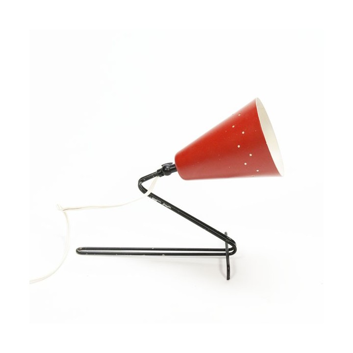 Table-/ wall lamp 1950's red shade - Retro Studio