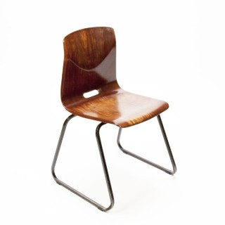 Pagholz stoel met bruin frame - Retro Studio