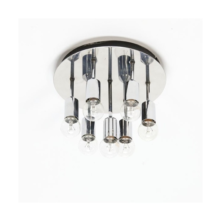 Chromen plafondlamp 1970's - Retro Studio