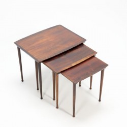 Set of 3 nest tables in rosewood