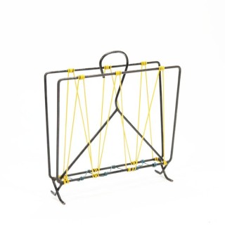 Metal magazine rack yellow/ blue - Retro Studio