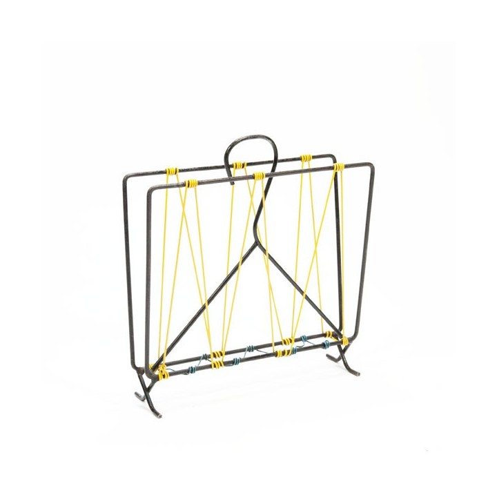 Metal magazine rack yellow/ blue - Retro Studio