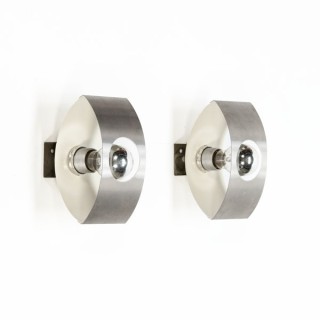 Set of 2 wall sconces aluminum 1970's - Retro Studio