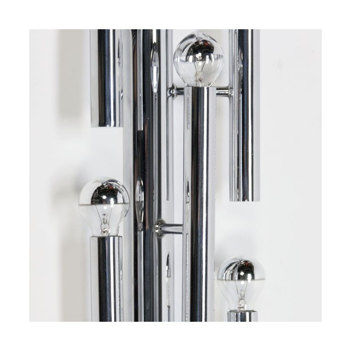 Chromen wandlamp met meerdere lichtpunten - Retro Studio