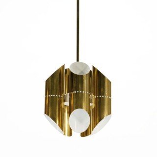 Messing kleurige hanglamp - Retro Studio