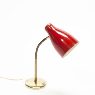 Red/ brass table lamp - Retro Studio