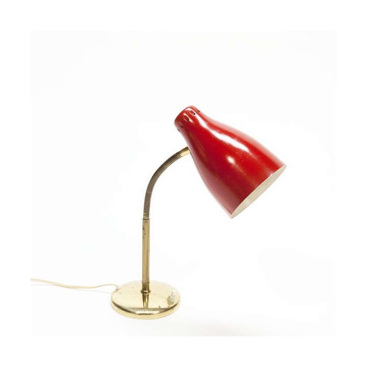 Red/ brass table lamp - Retro Studio