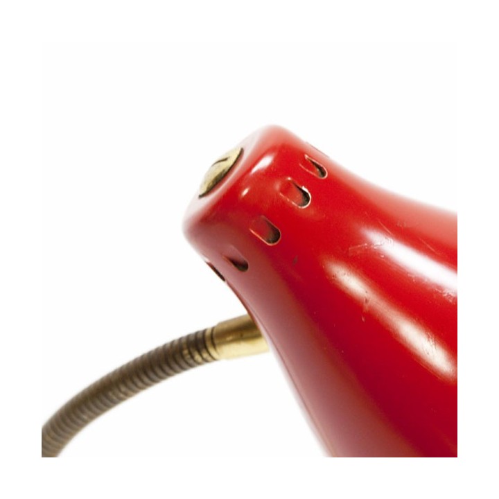 Red/ brass table lamp - Retro Studio