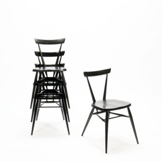 Ercol "Stacking chair" set van 4 - Retro Studio