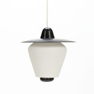 Hanging lamp 1950's black/ glass - Retro Studio