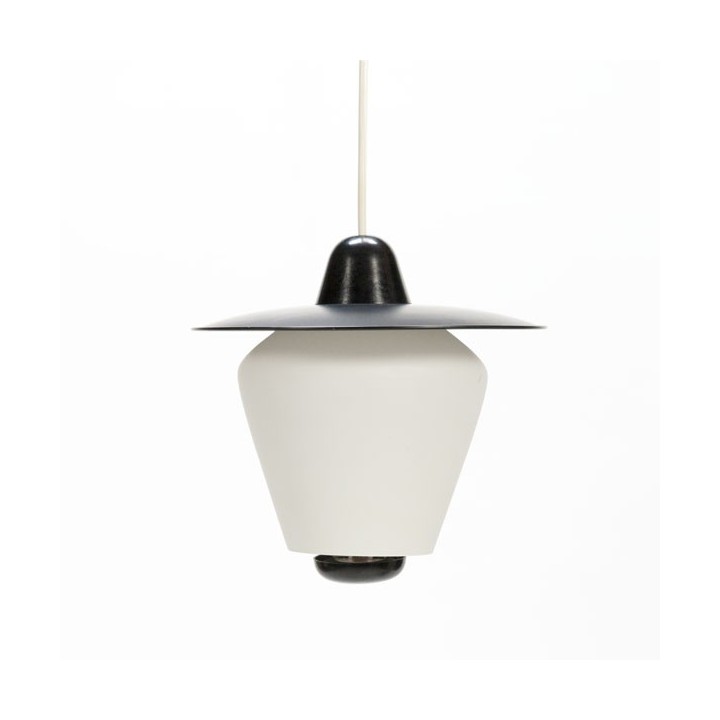 Hanglamp 1950's zwart/ glas - Retro Studio