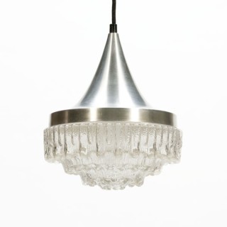 Aluminium/ glazen hanglamp - Retro Studio