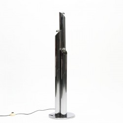 Standing floor lamp with chrome tubes