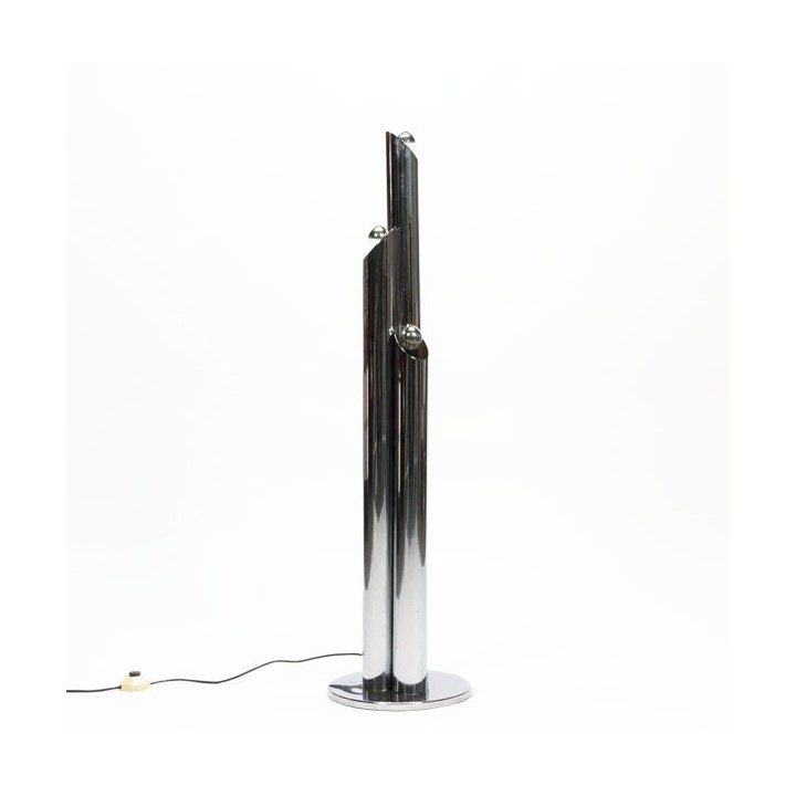 Staande vloerlamp met chromen kokers - Retro Studio