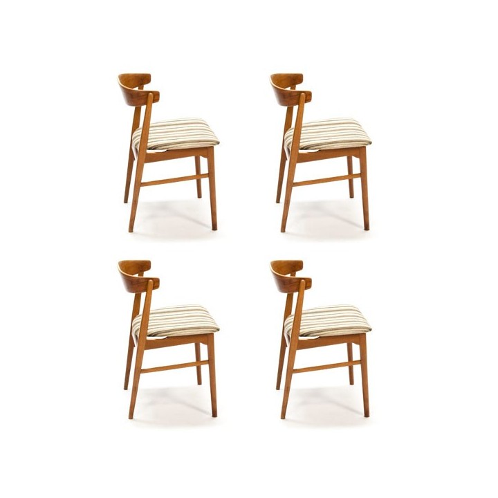 Set of 4 curved teak chairs - Retro Studio