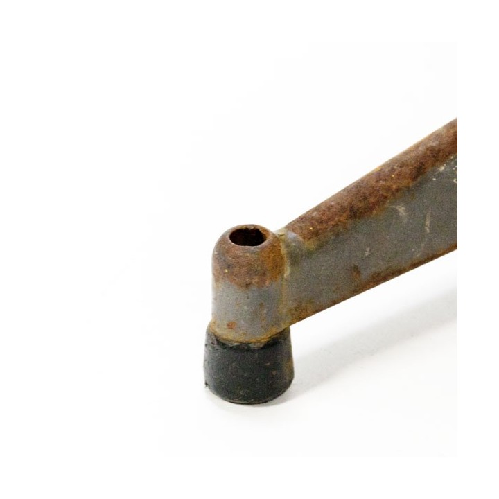 Industrial stool with orange seat - Retro Studio