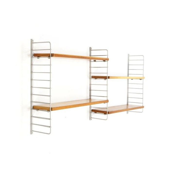 Wallsystem with wooden shelves - Retro Studio