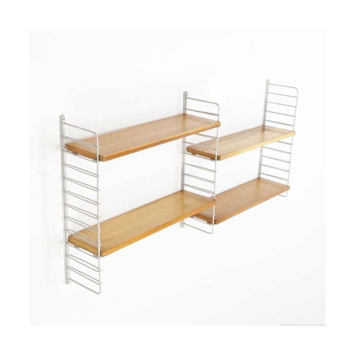 Wallsystem with wooden shelves - Retro Studio