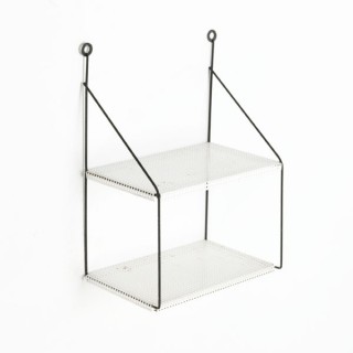 Perforated metal wall rack white - Retro Studio