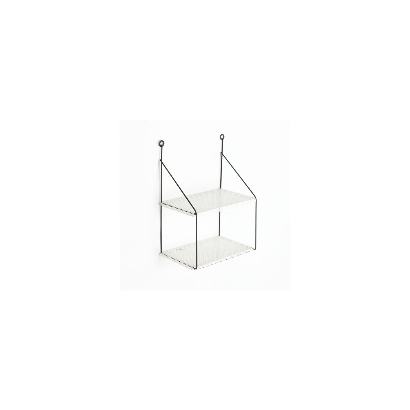 Perforated metal wall rack white - Retro Studio