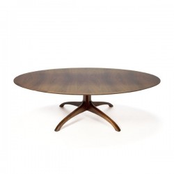 Grote ovale salontafel in palissanderhout
