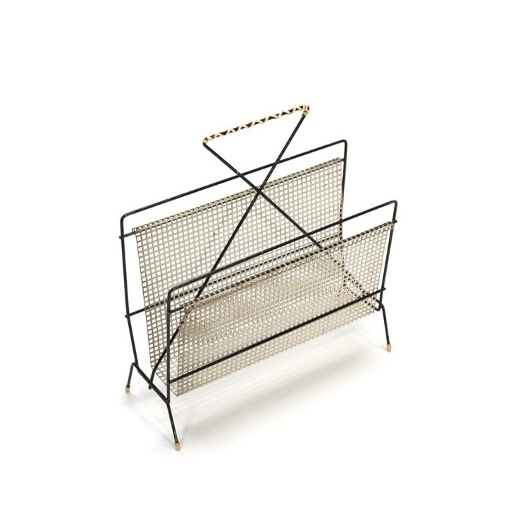 Geperforeerd metalen krantenrek - Retro Studio