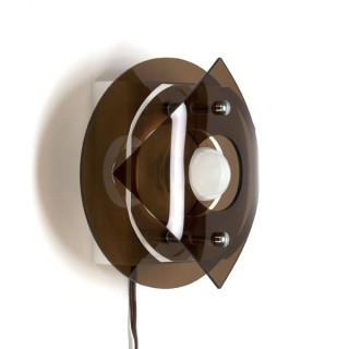Vintage plexiglazen wandlamp rond - Retro Studio