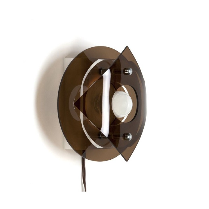 Vintage plexiglazen wandlamp rond - Retro Studio