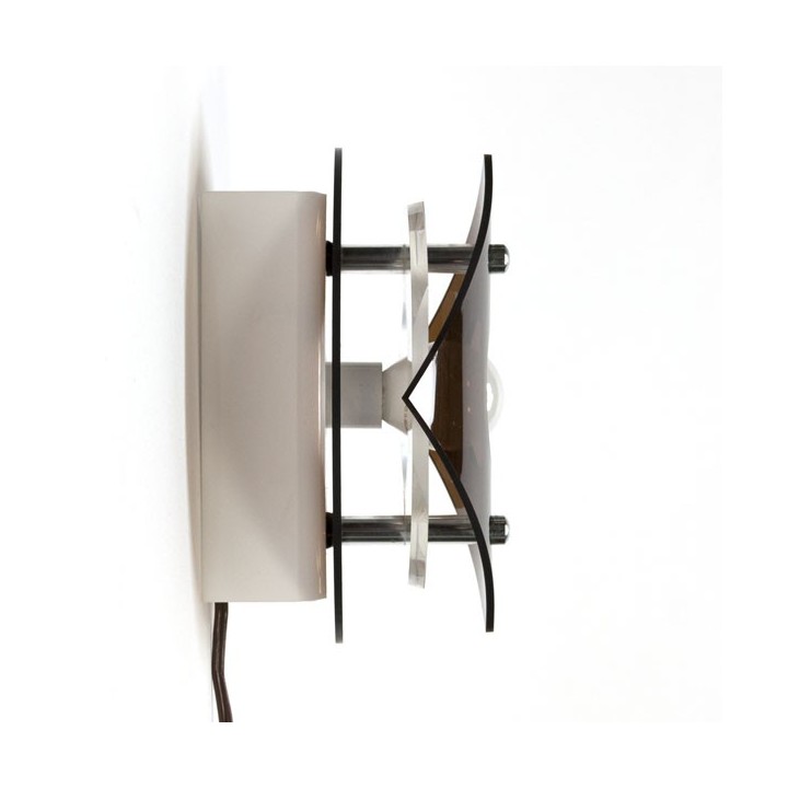 Vintage plexiglazen wandlamp rond - Retro Studio