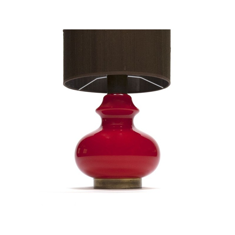 Appal spiritueel invoer Tafellamp met rode glazen voet - Retro Studio