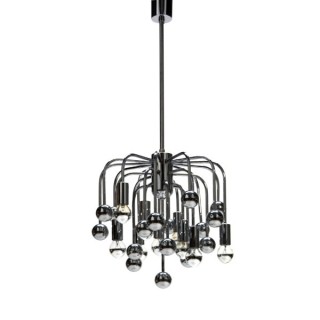 Chromen hanglamp met bolletjes - Retro Studio