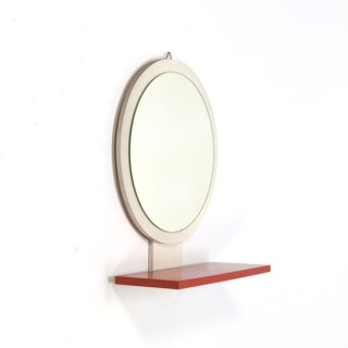 Round mirror white/ orange - Retro Studio