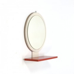 Round mirror white/ orange